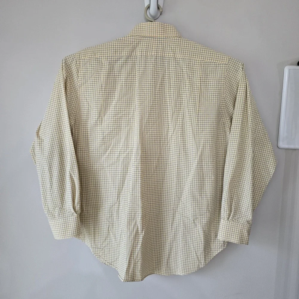 Polo Ralph Lauren  Classic‎ Fit Yellow Gingham Dress Shirt Preppy  16½